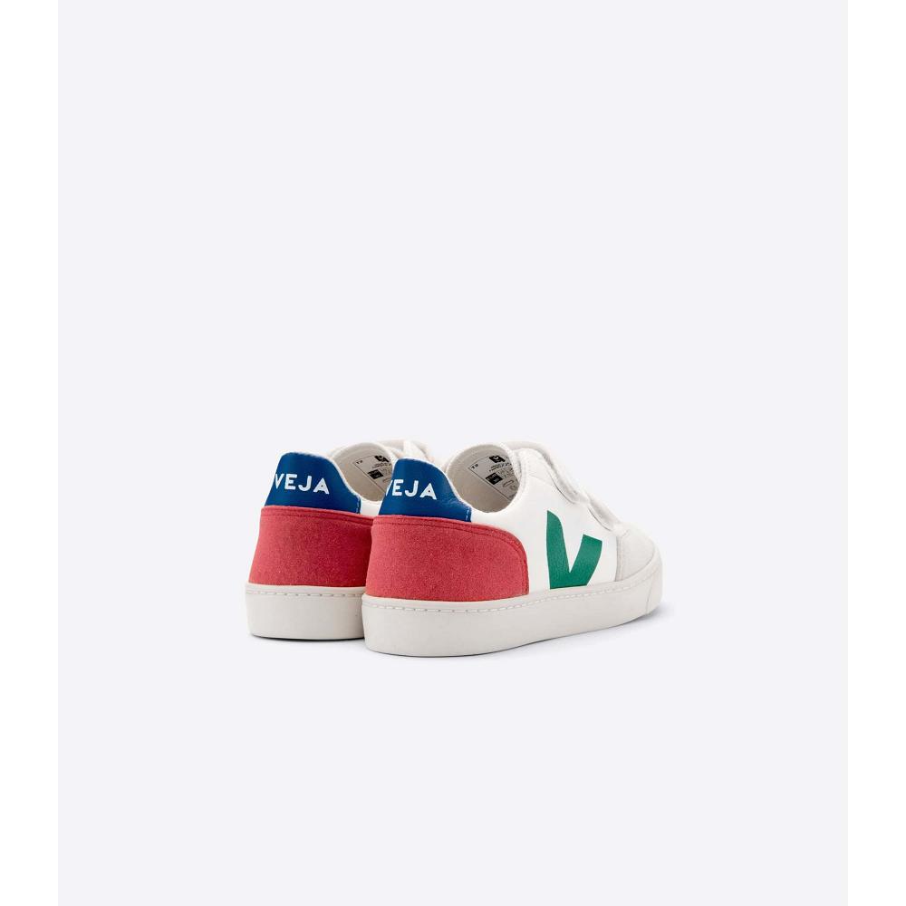 Zapatos Veja V-12 LEATHER Niños White/Green | MX 752GSO